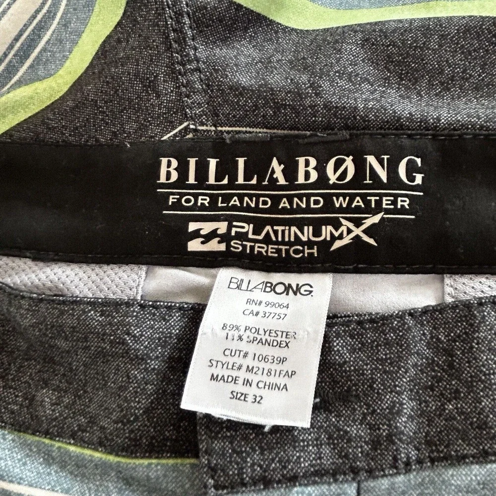 Billabong Men’s Platinum Land & Water Board Shorts Swim Trunks Stretch Beach 32